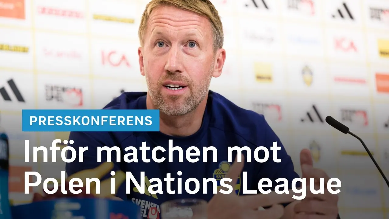 Nations League: Presskonferens inför matchen mot Polen, bild från SVT Play