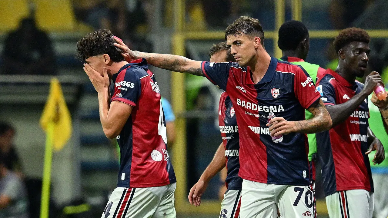 Cagliari – Frosinone, bild från TV4 Play+