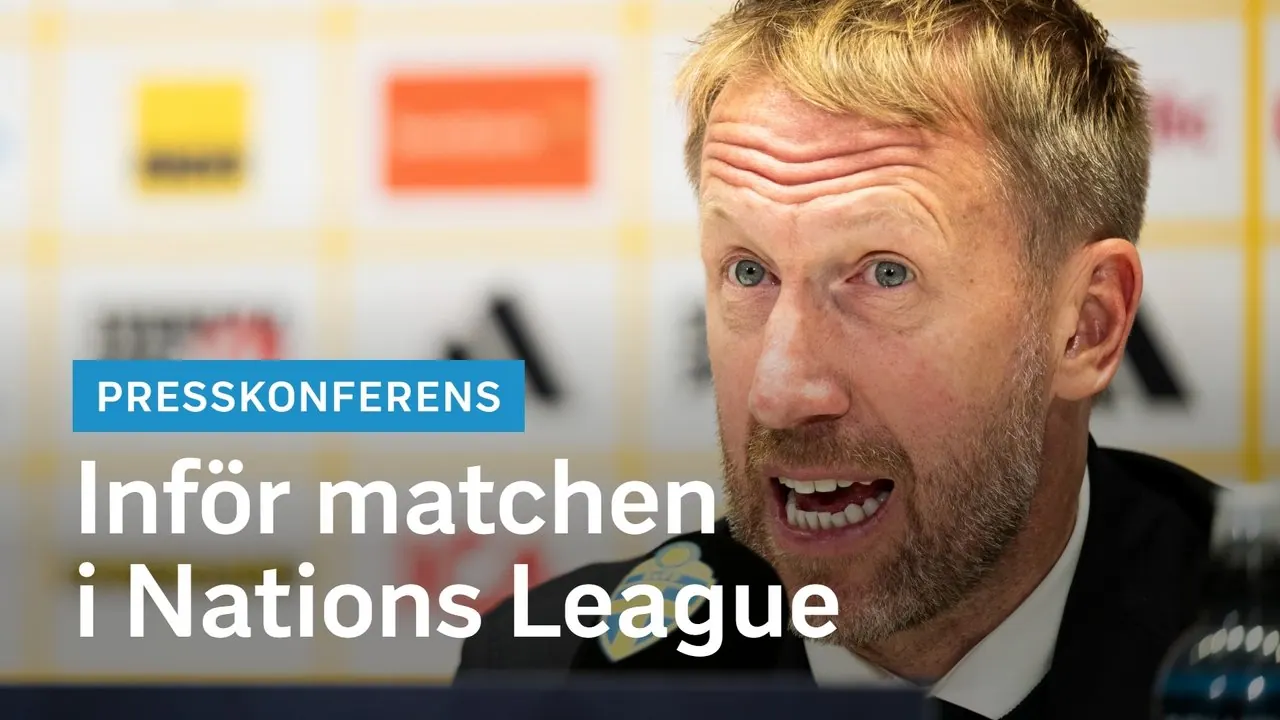 NL: Presskonferens inför matchen mot Bosnien-Hercegovina, bild från SVT Play