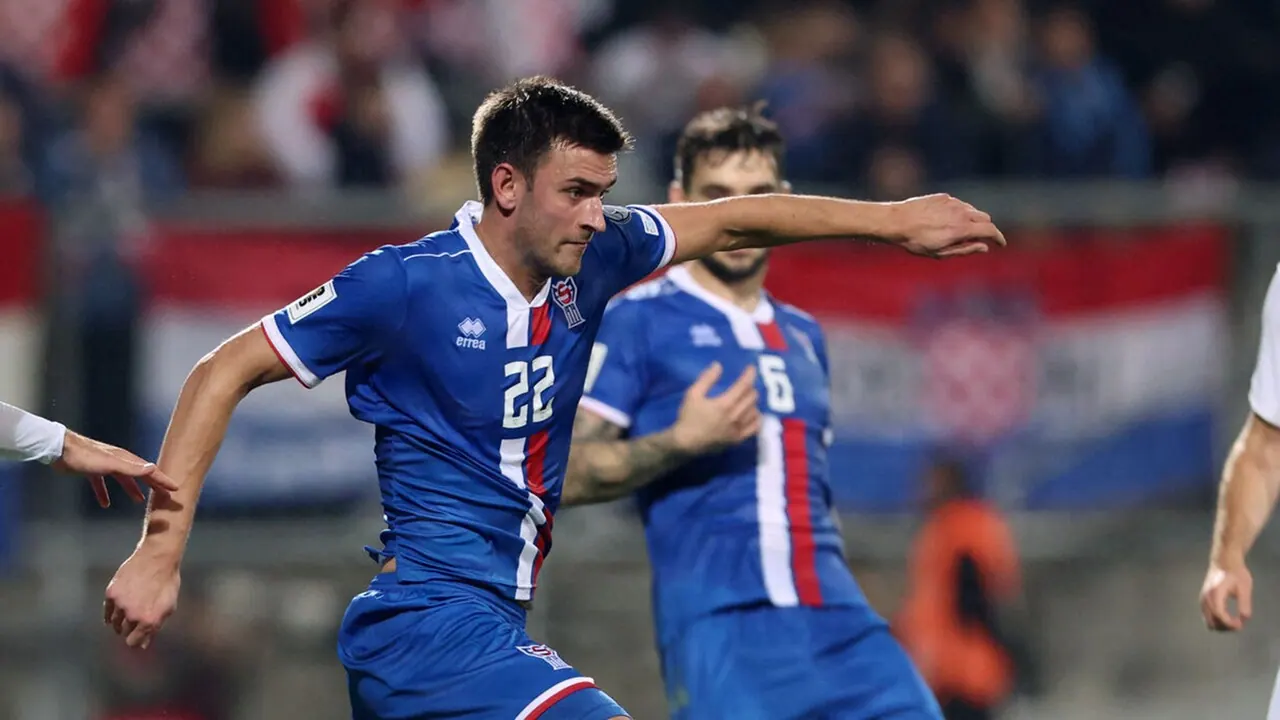 Färöarna – Slovakien, bild från Viaplay